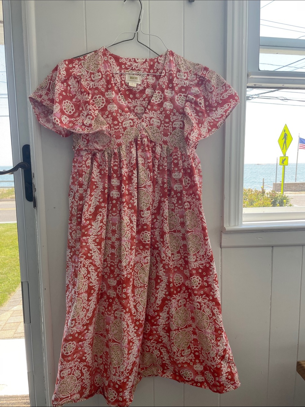 Maeve womens Red and Cream Floral Casual beach Dress